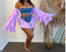 Load image into Gallery viewer, Mingle Denim 2pc Skirt set
